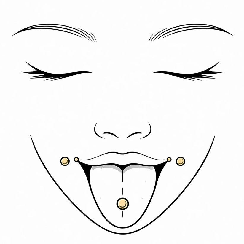 Oral piercing with barbell