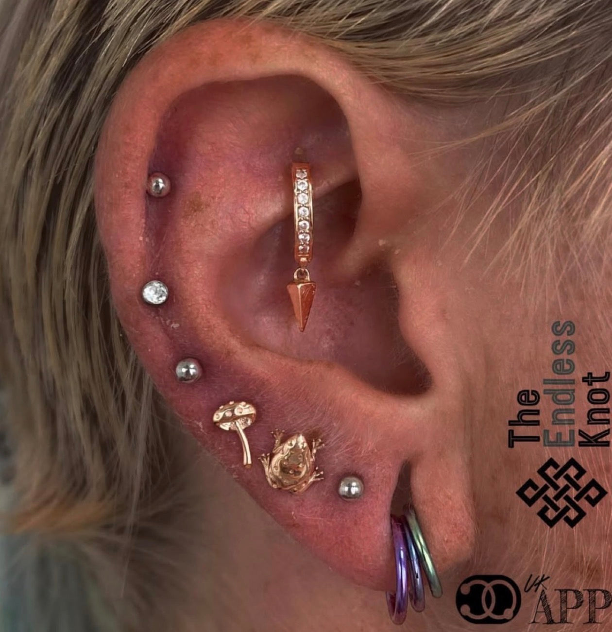 Curved barbell in ear