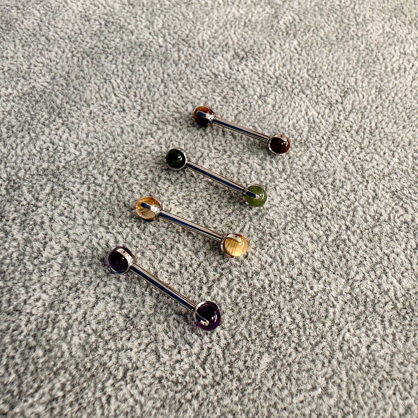 Natural stone prong titanium