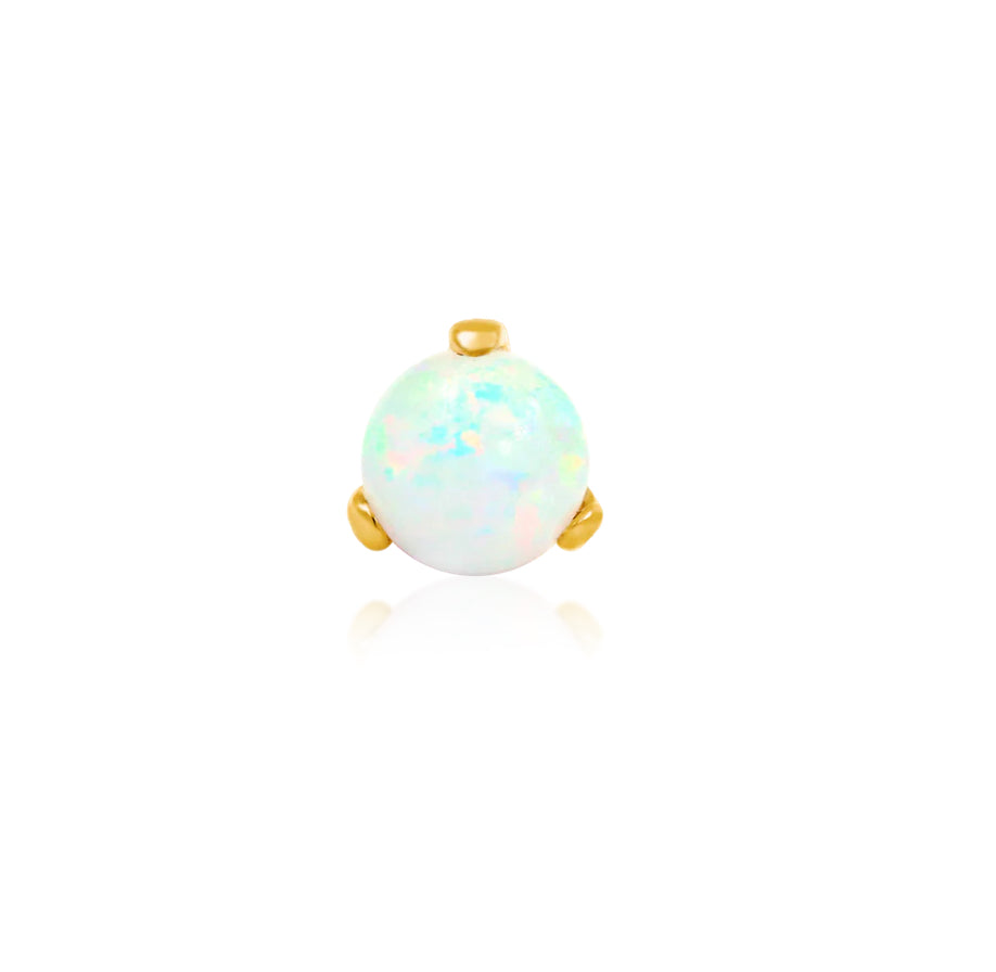 Gold prong set faux opal