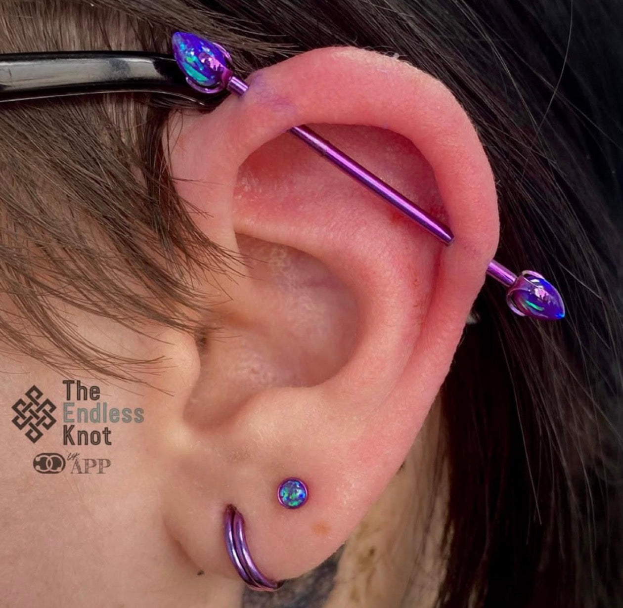 Straight barbell in ear ￼