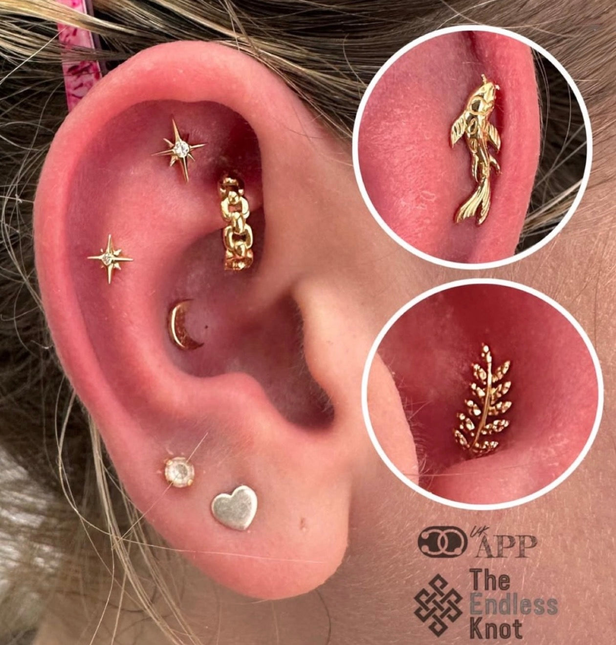 Curved barbell in ear