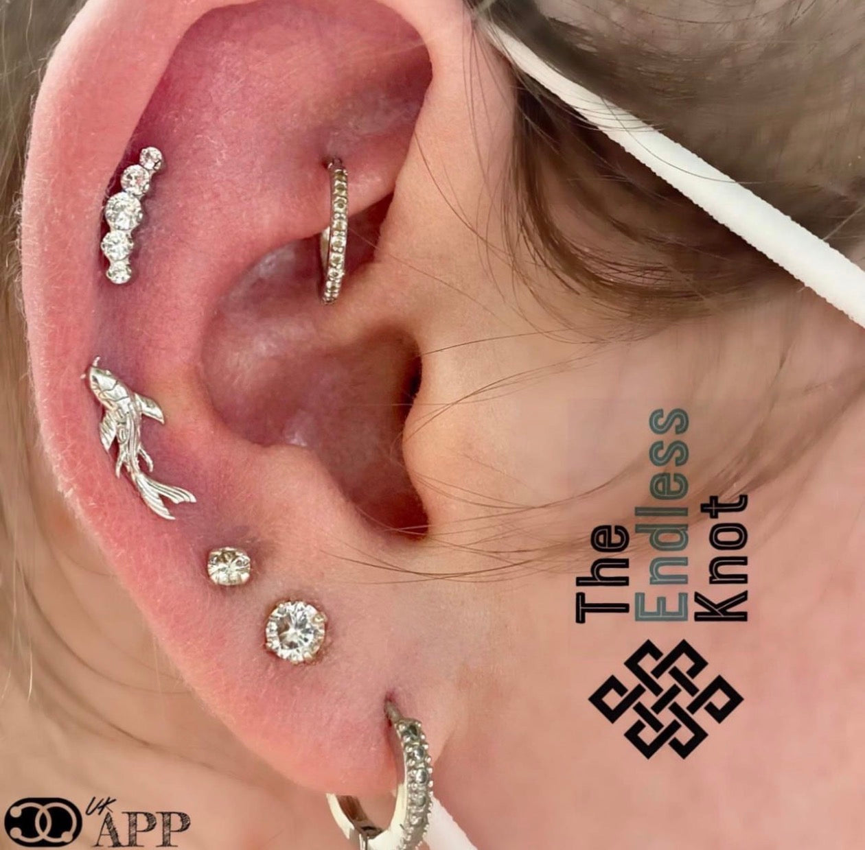 Curved barbell in ear