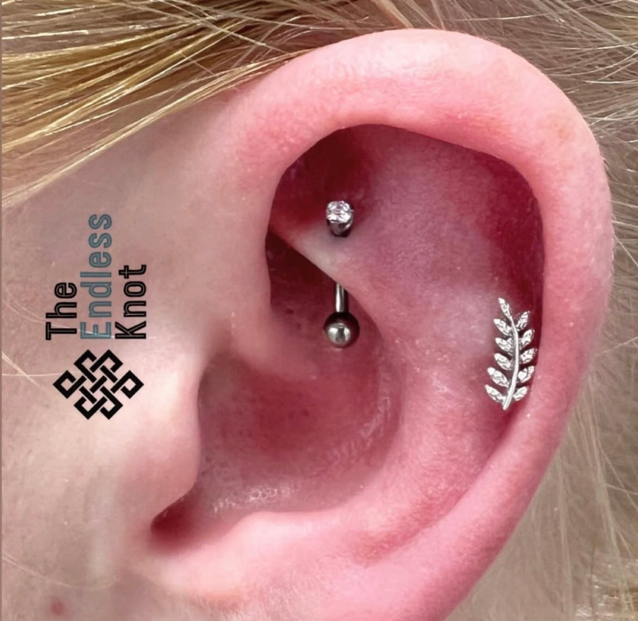 Curved barbell in ear