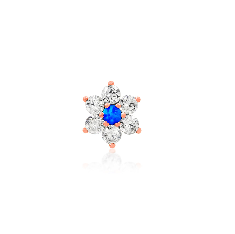 Flower with blue faux opal