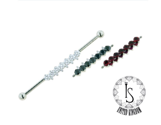 Odyssey Titanium Prong-Set Faceted Gem Orbit Bar