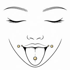 Oral piercing with barbell