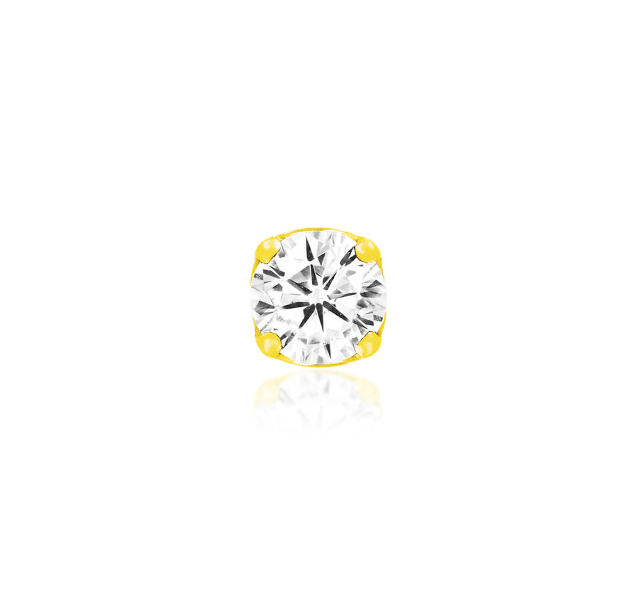 Gold Prong-set CZ