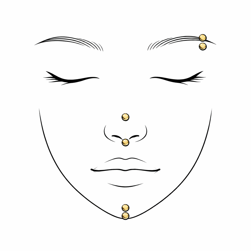 Curved barbell in face