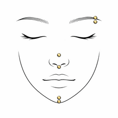 Curved barbell in face